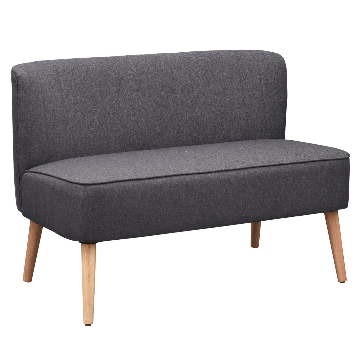 HOMCOM 2 Seater Sofa, Linen-Dark Grey