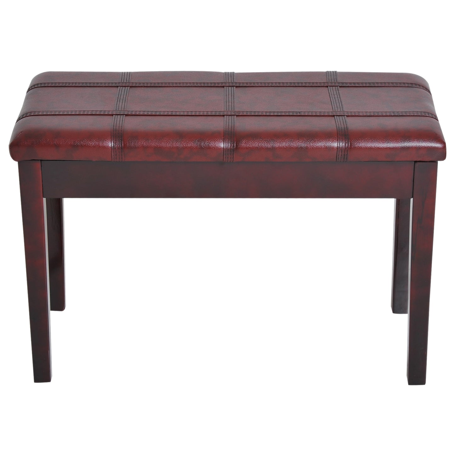 HOMCOM Piano Bench, PU Leather, 75Lx35Wx49H cm-Wine Red