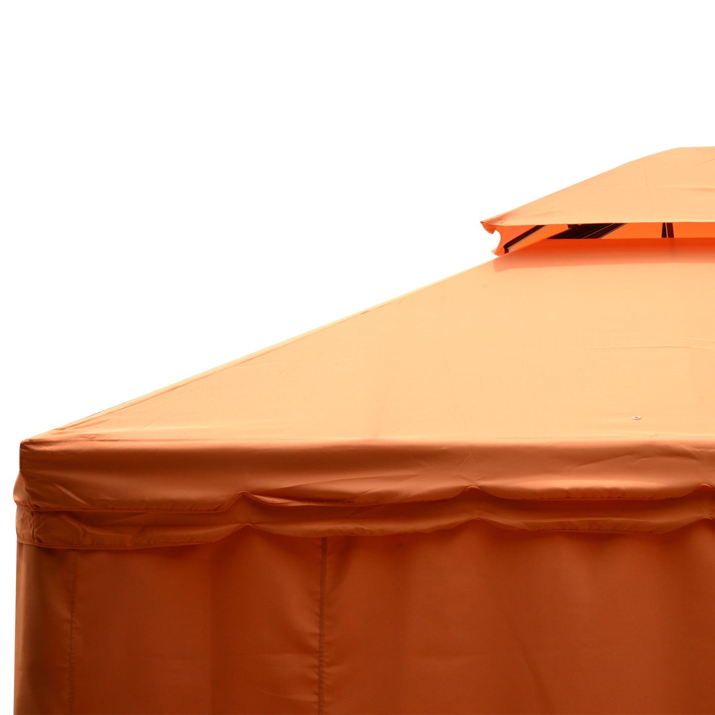 Outsunny 3m x 4m Aluminium Frame Polyester Draped 2-Tier Roof Gazebo Orange