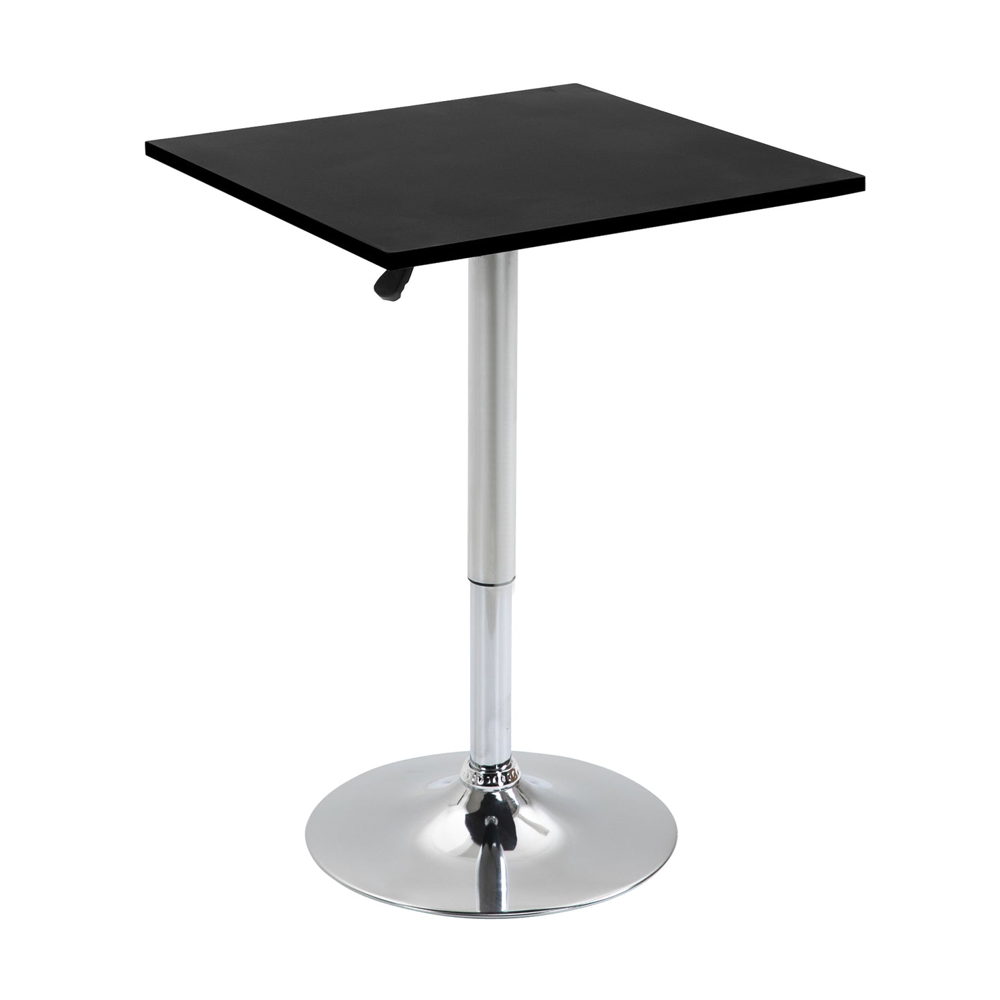 HOMCOM Modern Height Adjustable Bar Table with Square Tabletop and Metal Base Home Pub
