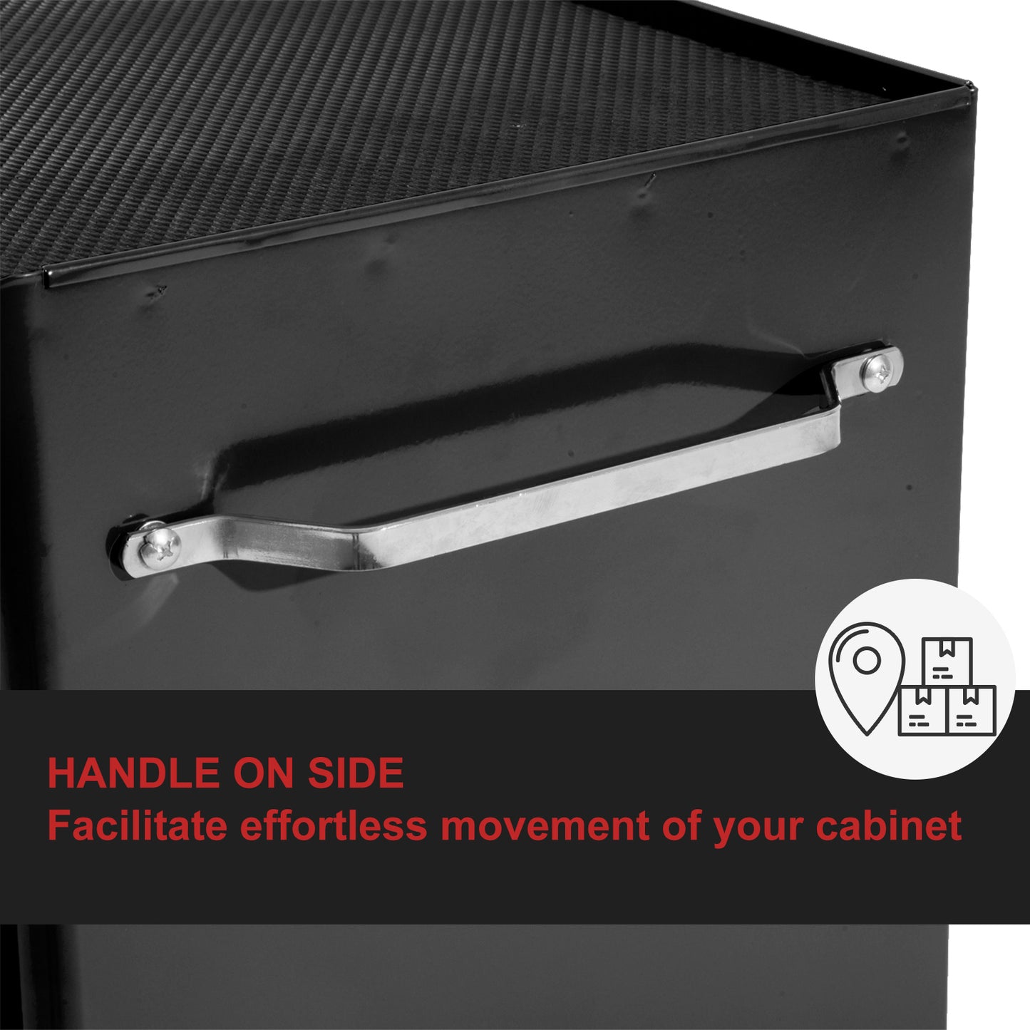 HOMCOM Steel 5-Drawer Rolling Tool Storage Cabinet Tool Chest Black