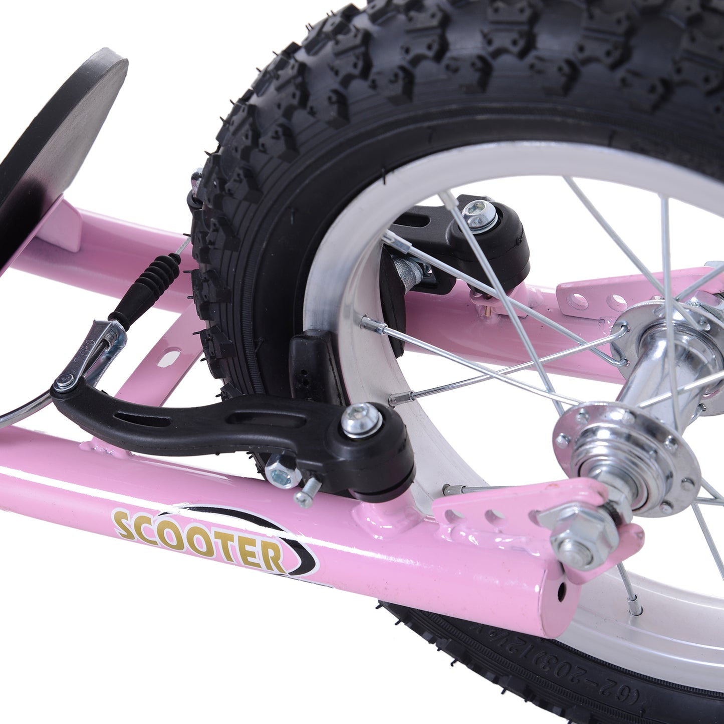 HOMCOM Teen Scooter Push Kick Scooters for Kids with Rubber Wheels Adjustable Handlebar Front Rear Dual Brakes Kickstand, for 5+ Years, Pink