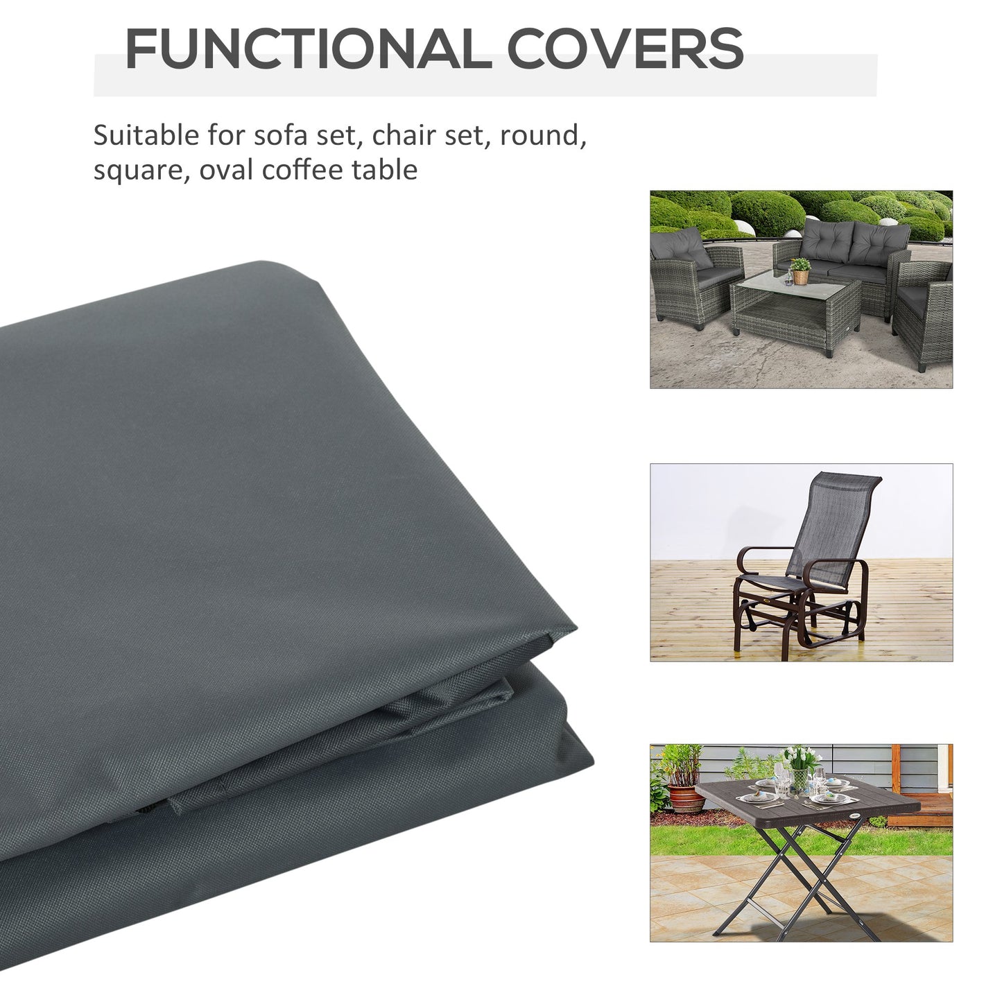 Outsunny 200x86cm Outdoor Garden Rattan Furniture Protective Cover Water UV Resistant