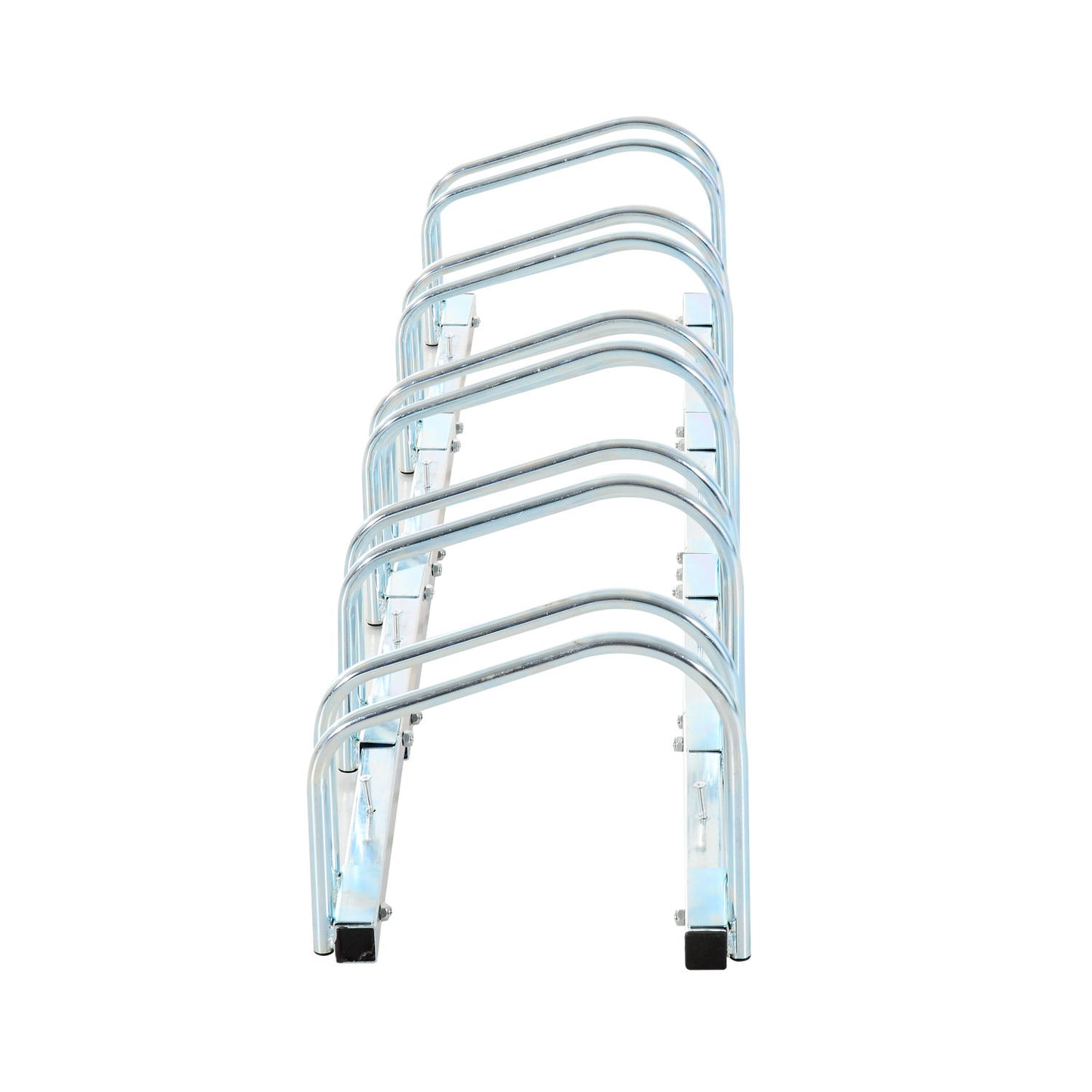 HOMCOM 5-Bike Floor Parking Stand-Silver