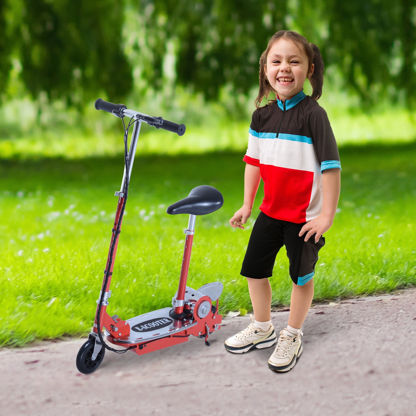 HOMCOM Electric Scooter, 120W-Red