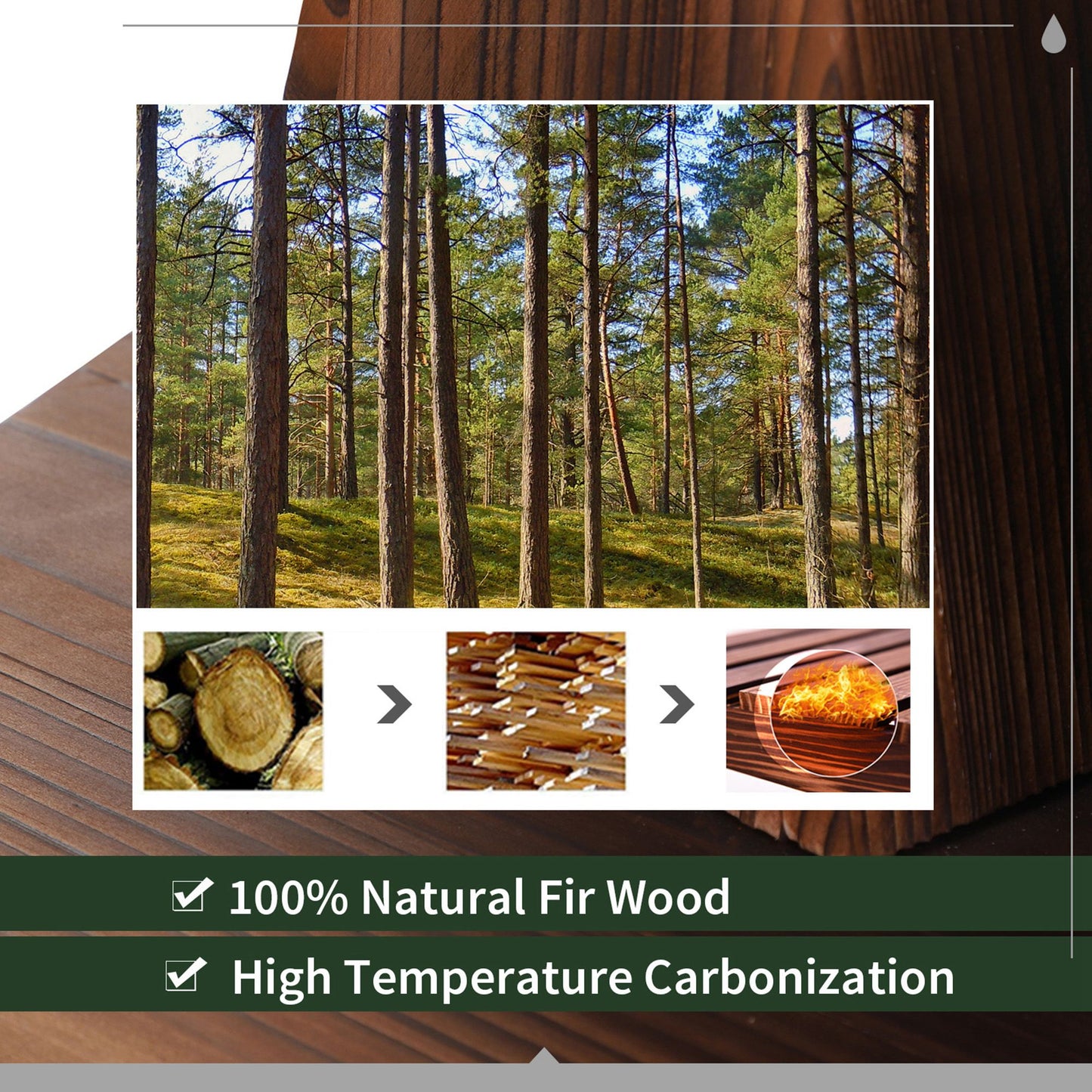 Outsunny Wooden Water Pump Fountain, 2 Tier-Fir Wood/Steel