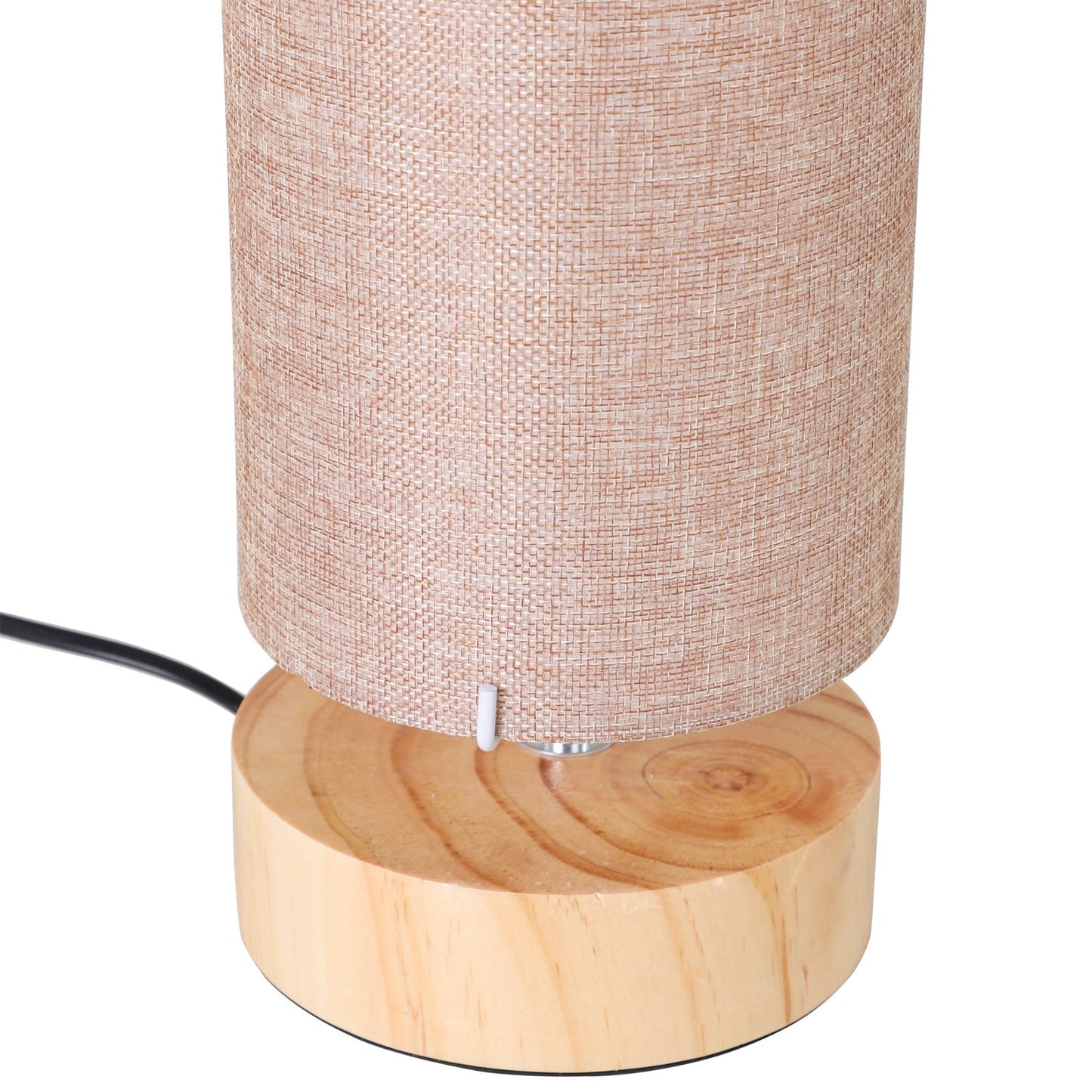 HOMCOM 120H cm Wooden Base Floor Lamp Standing Lamp W/Linen Fabric-Cream White