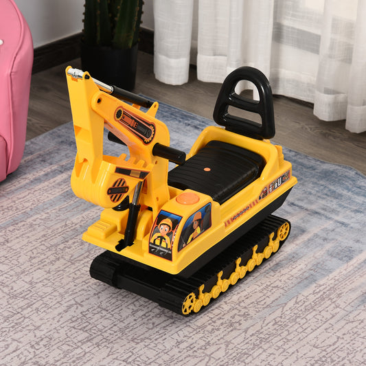 HOMCOM Ride On Excavator Toy Tractors Digger Movable Walker Construction Truck 3 Years