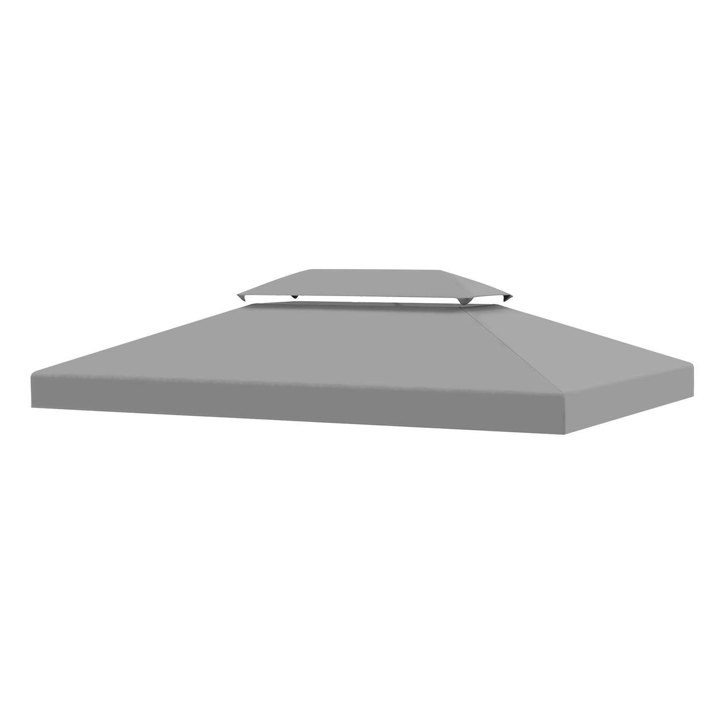 Outsunny 3x4m Gazebo Replacement Roof Canopy 2 Tier Top UV Cover Garden Patio Light Grey