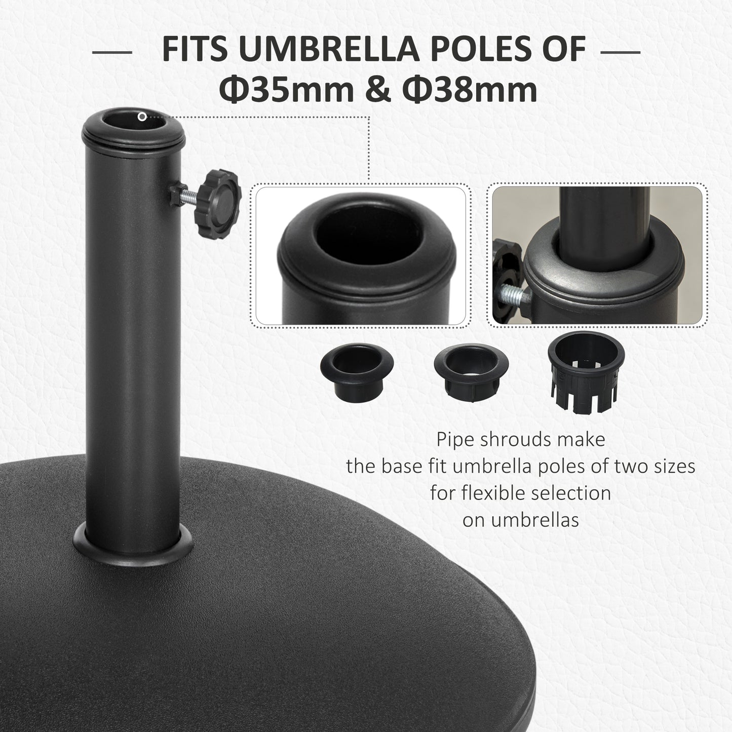 Outsunny 20 kg Umbrella Base-Grey/Black