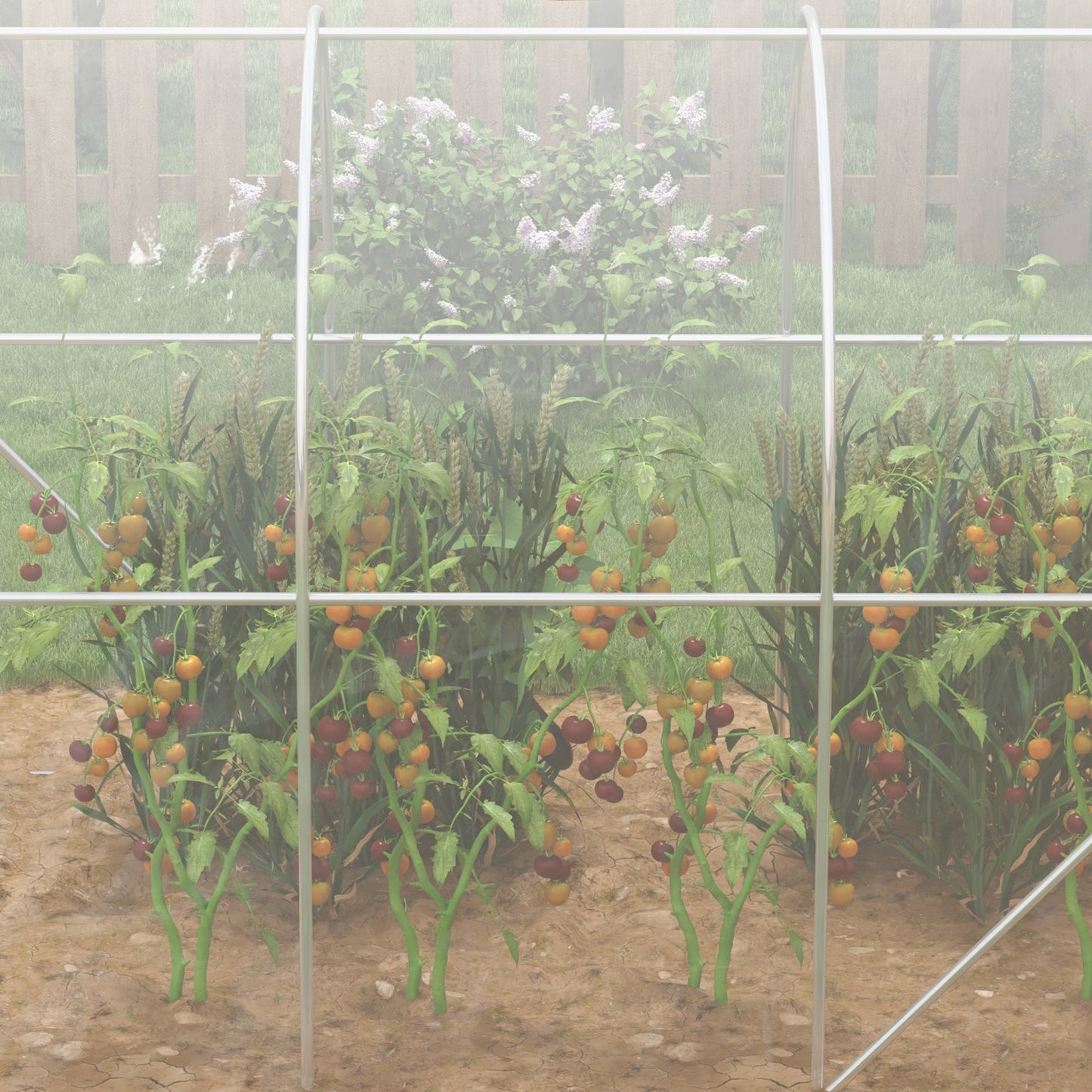 Outsunny Polytunnel Greenhouse Walkin Grow House with PE Cover Door and Galvanised Steel Frame 3 x 2 x 2m Clear