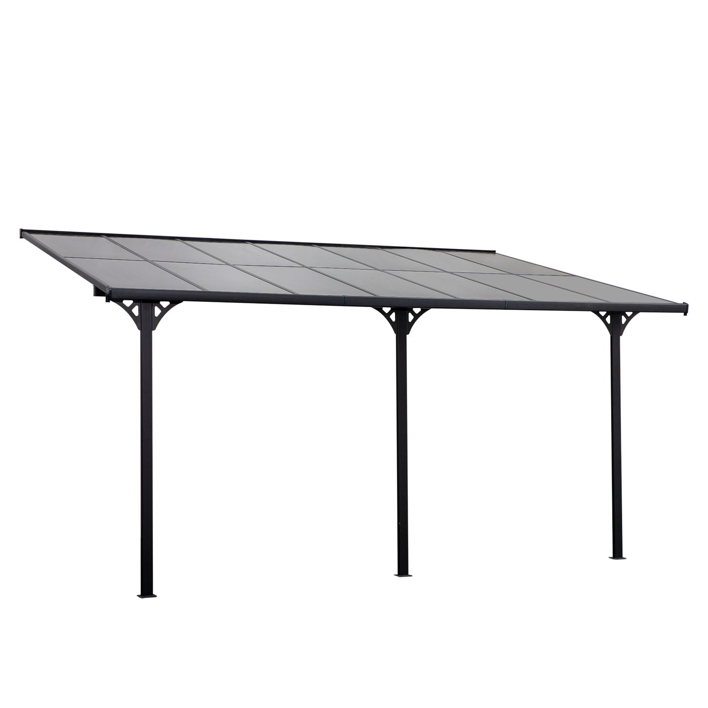 Outsunny Outdoor Patio Gazebo Pergola, Aluminum Post, 4.35 x 3 m PC Roof