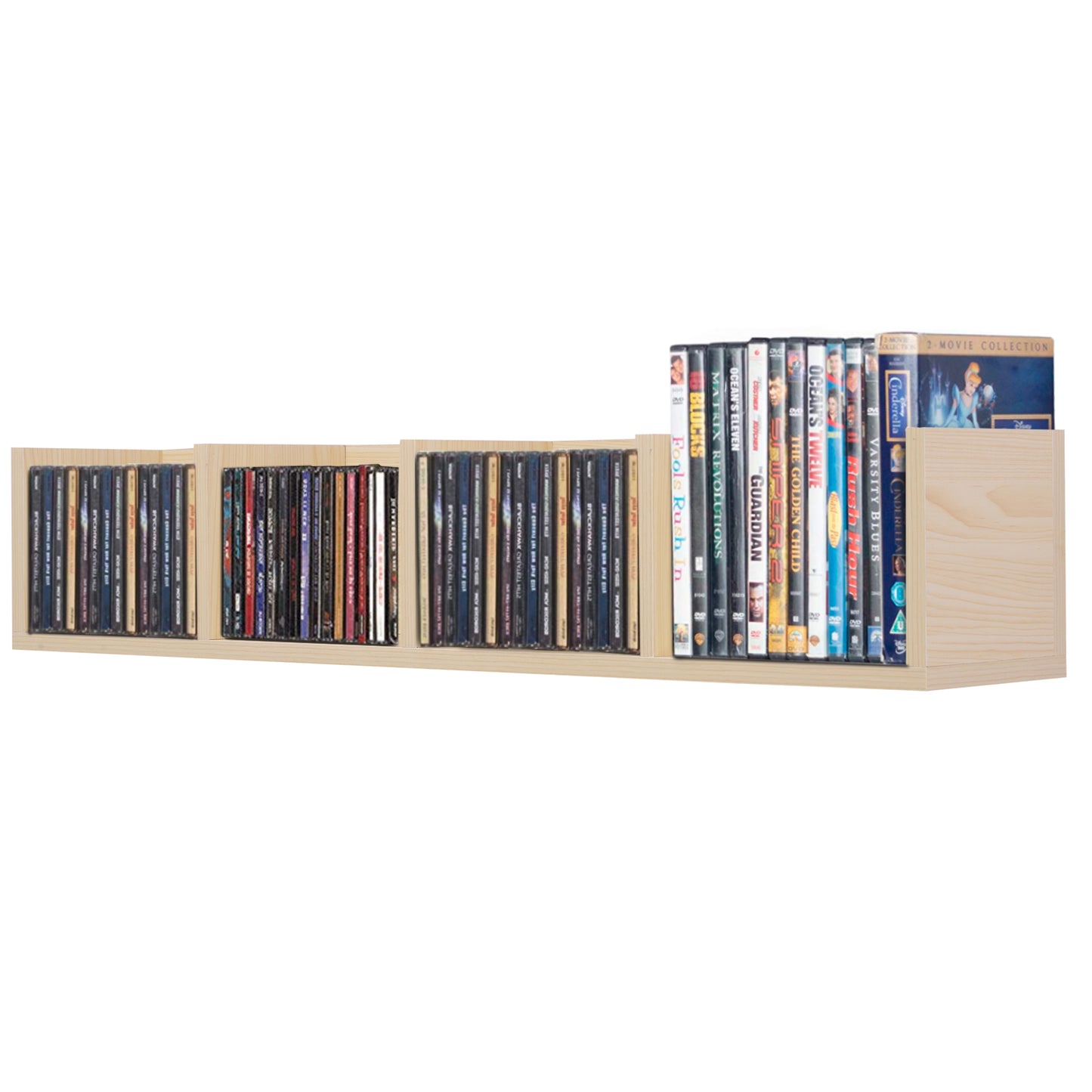 HOMCOM 95Lx17Wx16.5H cm Multi-Media Storage Wooden Shelf