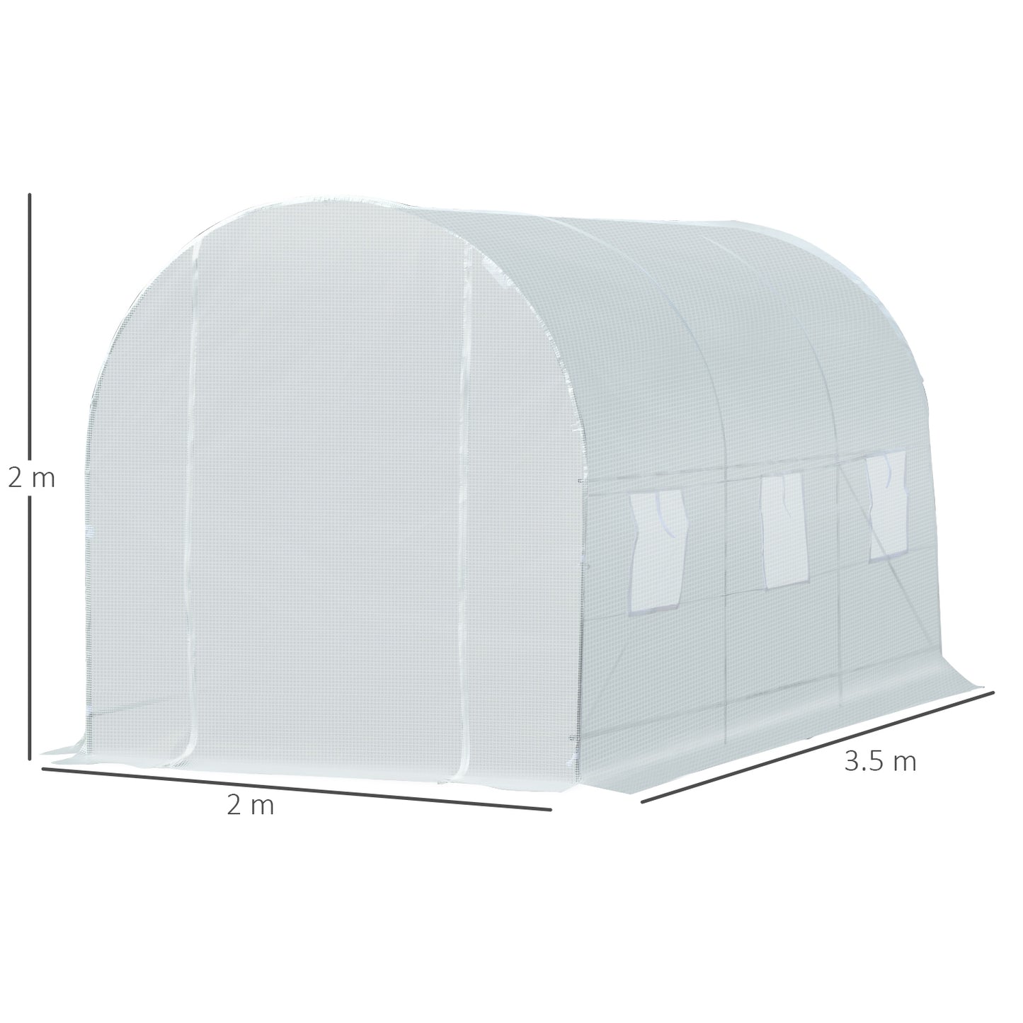 Outsunny 3.5 L x 2 W x 2H m Walk-in Greenhouse-White