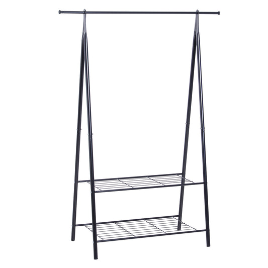 HOMCOM 2-Tier Garment Rack, 100Lx46Wx148Hcm-Black Colour