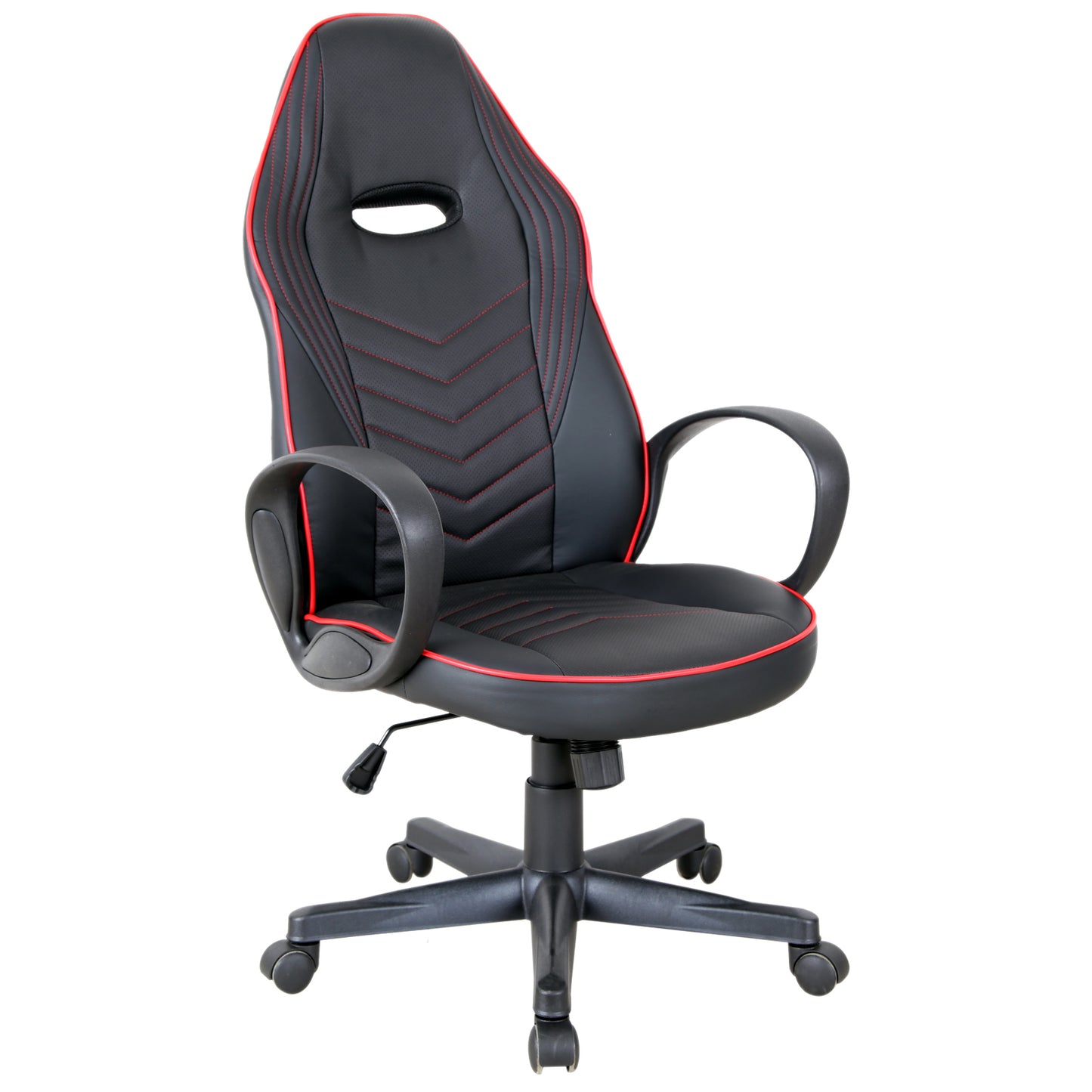 Vinsetto Executive PU Leather Office Gaming Chair Adjustable Height Padded Seat w/ Wheels Red