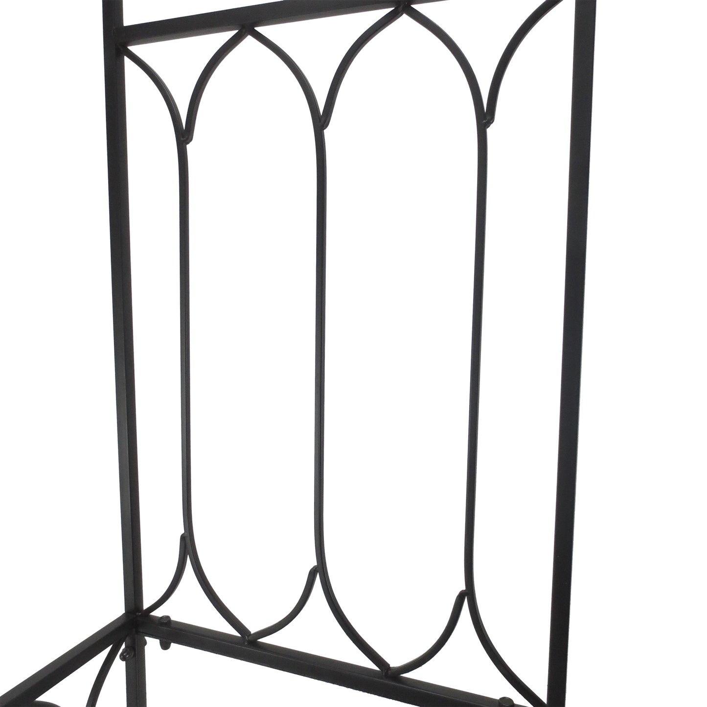 Outsunny Metal Frame Bench W/Arch, 115Lx50Wx203H cm-Black