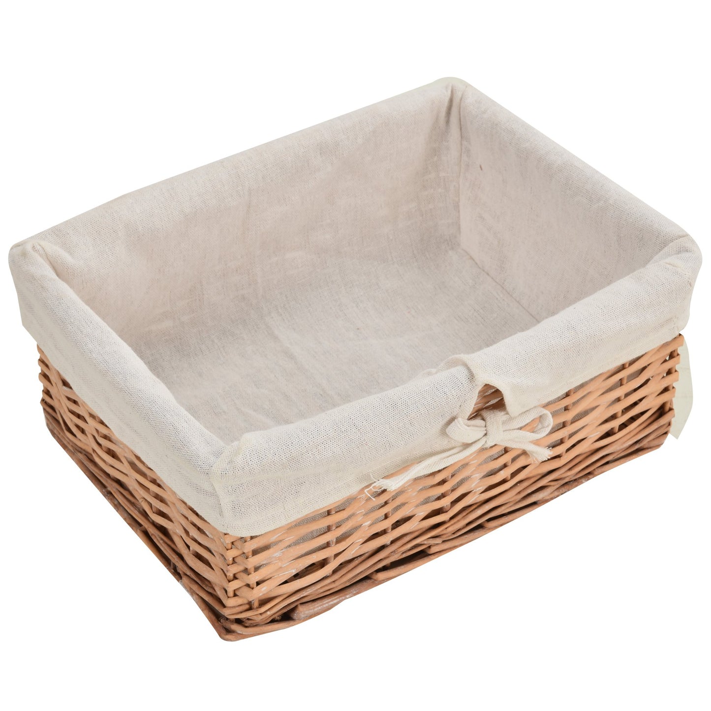 HOMCOM Wicker 3-Tier Storage Basket Shelf Brown