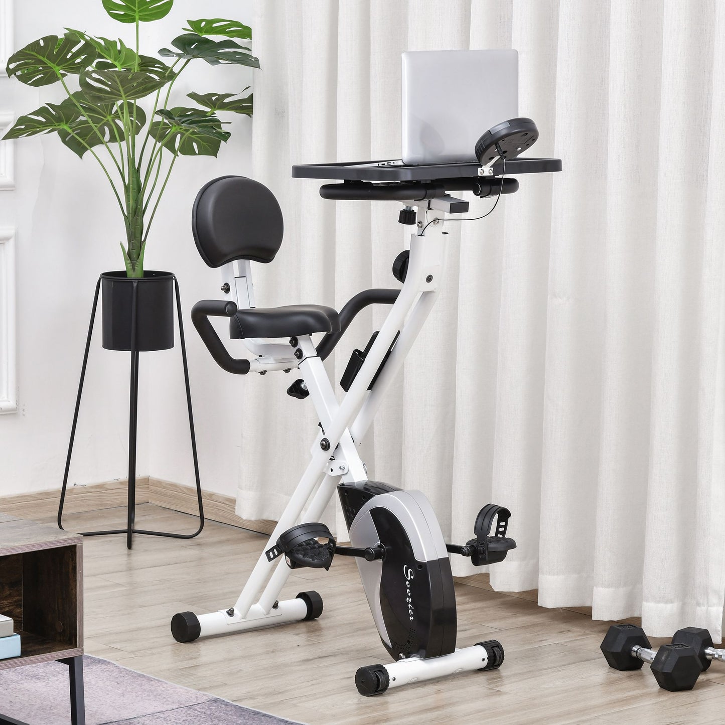 HOMCOM 8-Level Adjust Indoor Magnetic Exercise Bike Cardio Workout Bike Trainer