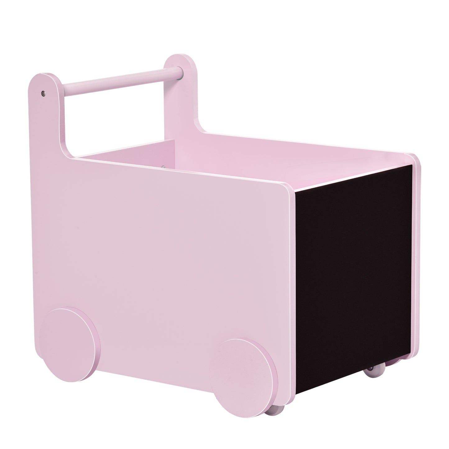 HOMCOM Kids Toys Storage Cabinet Removeable Rolling Storage Baskets on Wheels, Pink