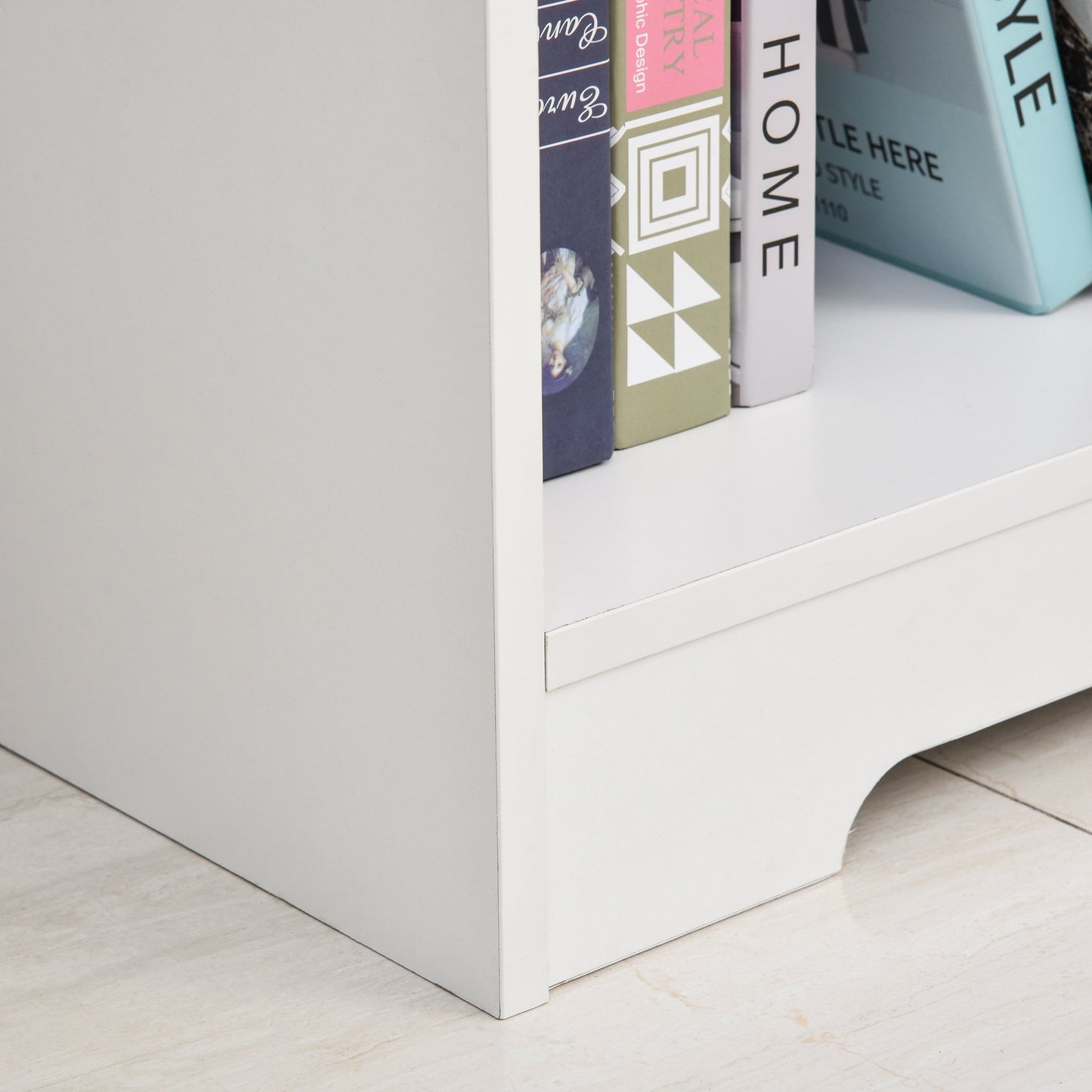 HOMCOM MDF 2-Tier Bookcase Unit White