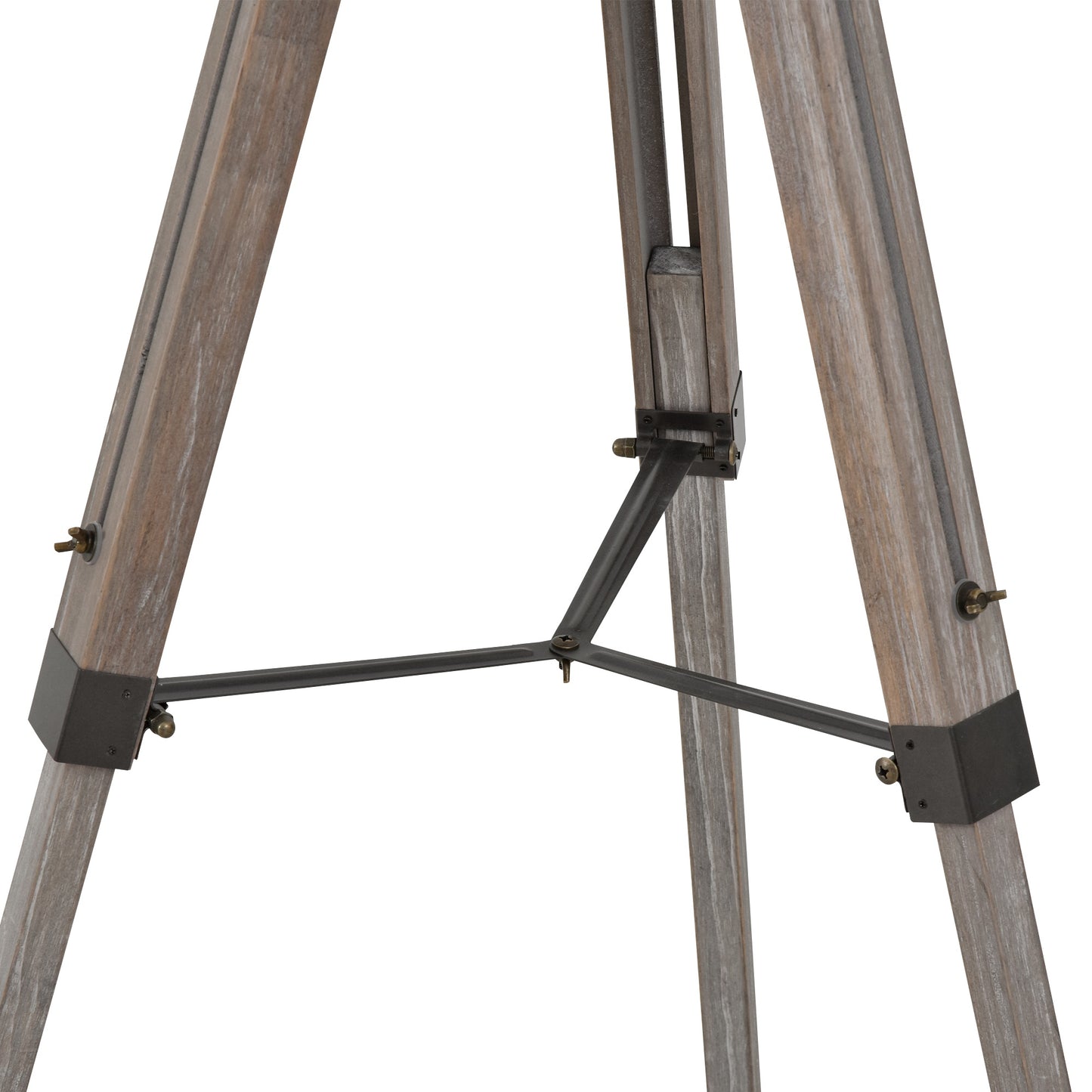 HOMCOM Pine Wood Tripod Spotlight Floor Lamp Brown/Black