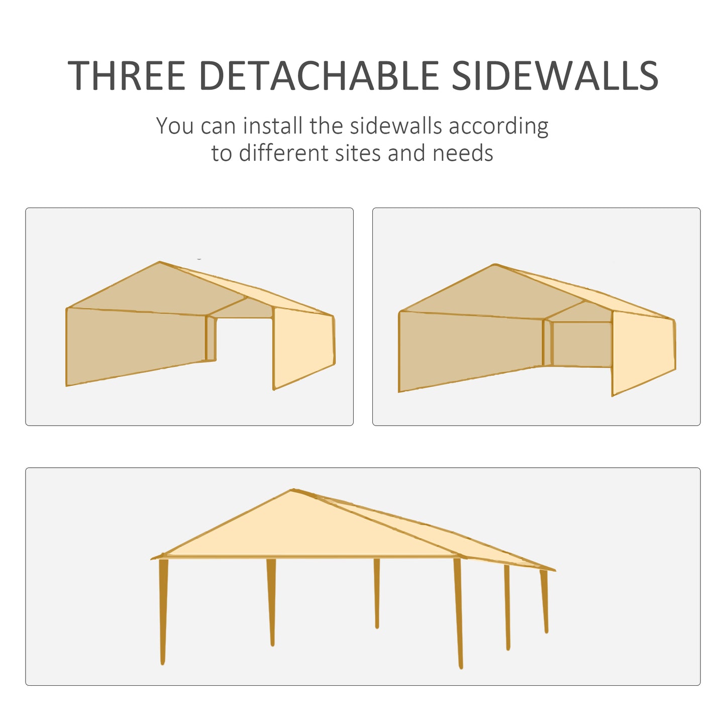 Outsunny 6x3 m Party Tent Gazebo Marquee Outdoor Patio Canopy Shelter with Windows and Side Panels, Green