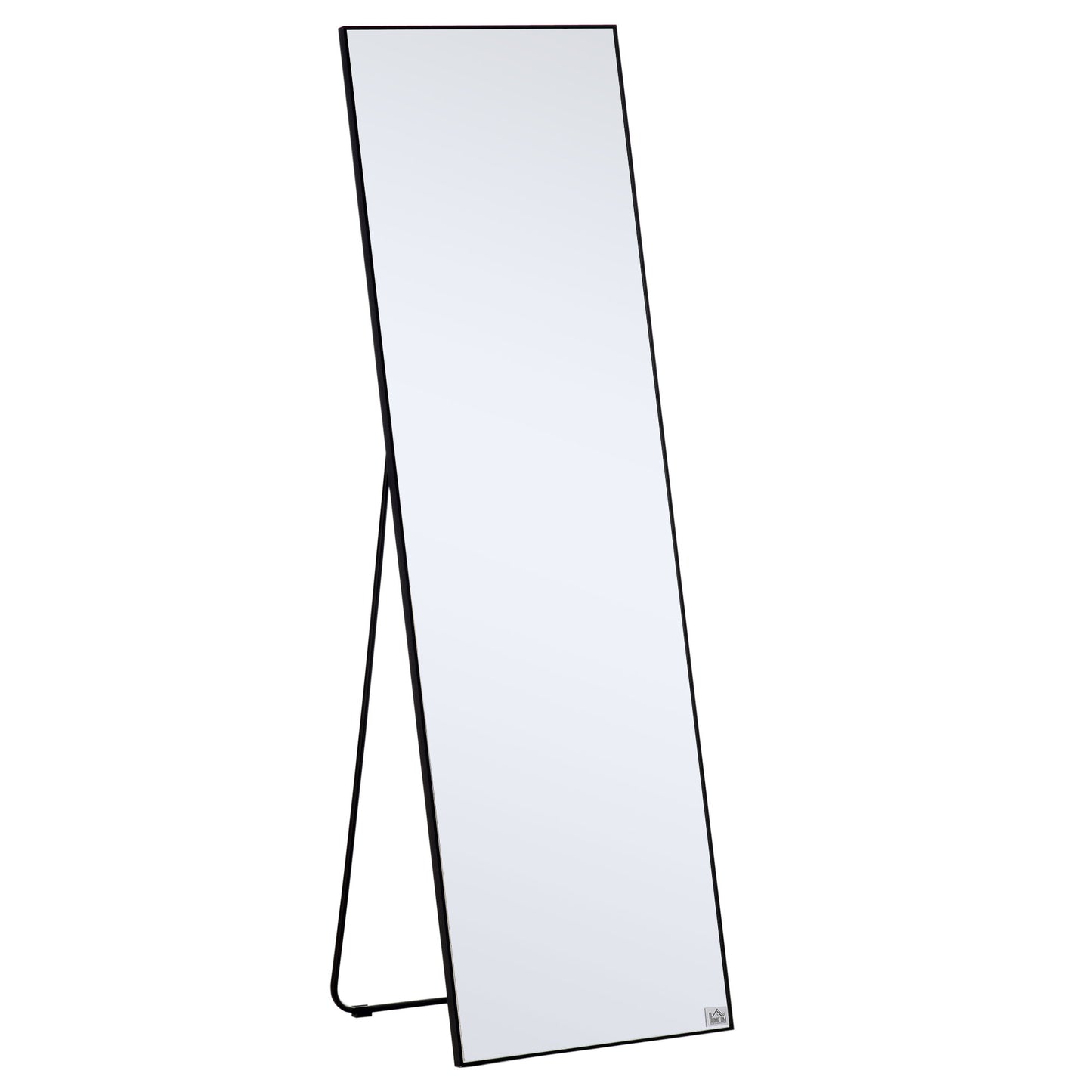 HOMCOM Full Length Mirror Floor Standing or Wall Mount Dressing Mirror Bedroom Black