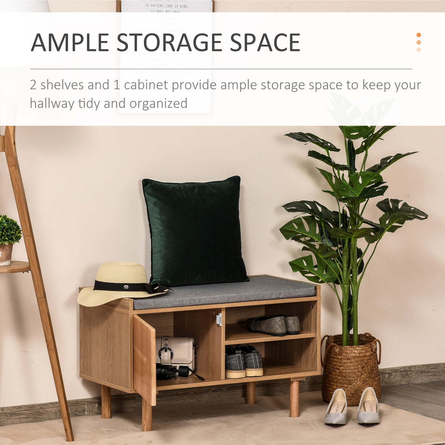 Anko entryway storage unit deals with bench