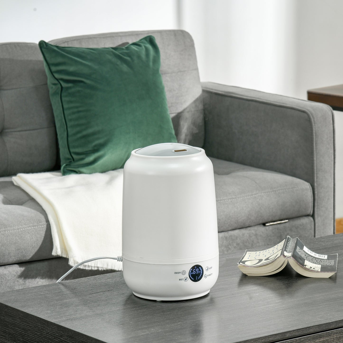 HOMCOM 5L Cool Mist Humidifier Indoor Quiet Air Humidifier w/ 3 Adjustable Mist Mode