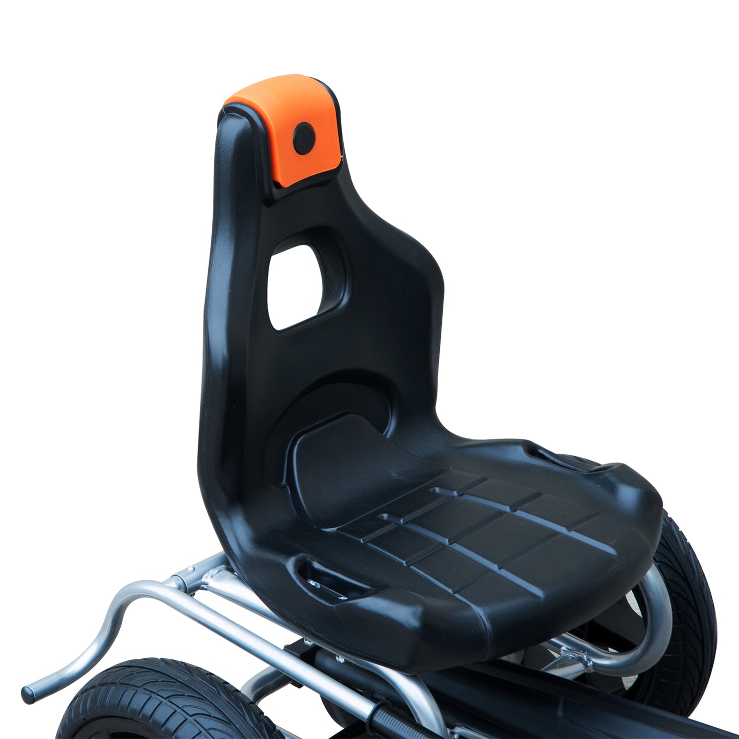 HOMCOM Kids Ride On Pedal Go Kart Indoor Outdoor Sports Toy Braking System-Orange/Black