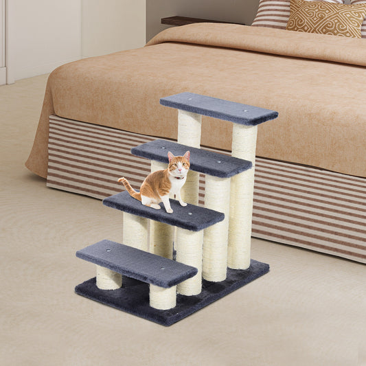 Pawhut Pet Ladder, Particle Board-Grey