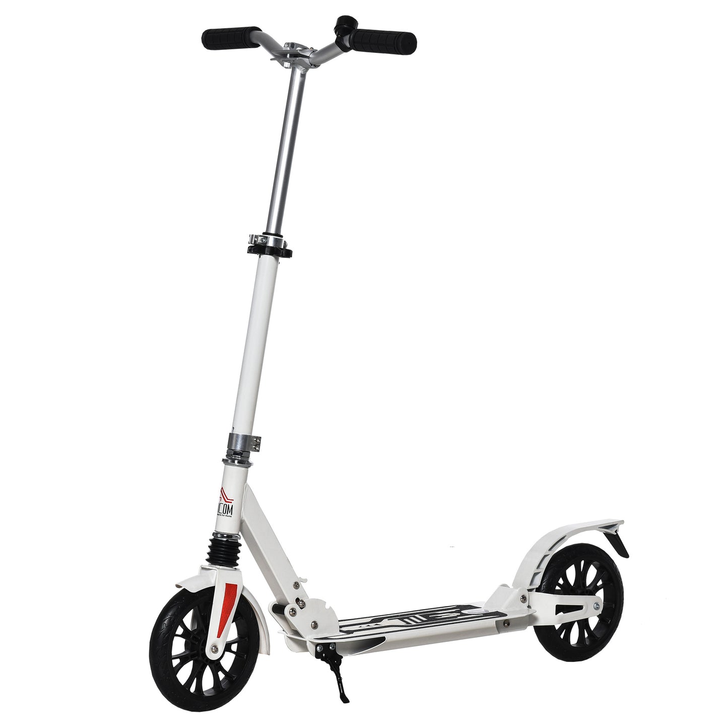 HOMCOM Kick Scooter Adjustable Foldable w/ Foot Brak and Manual Bell for Ages 14+