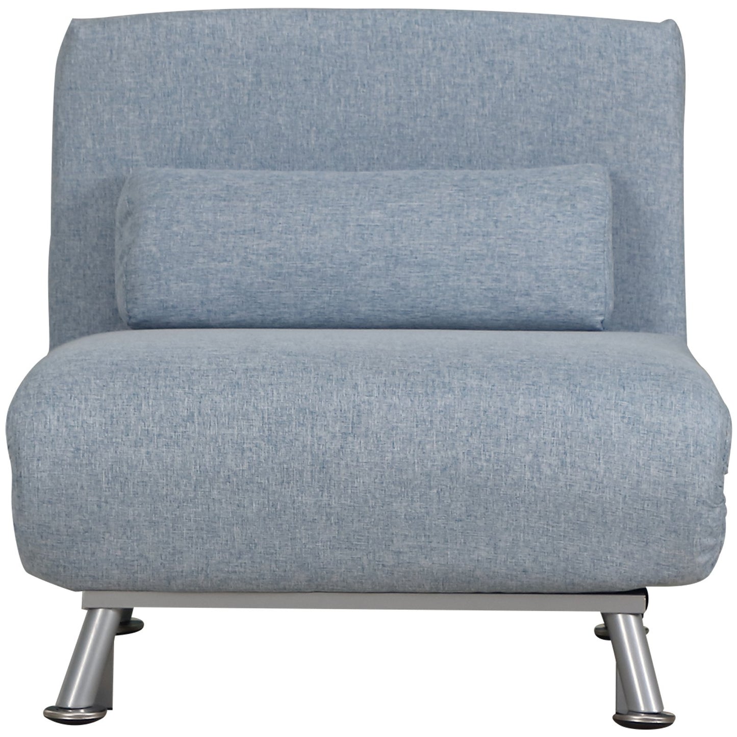 HOMCOM Linen 5-Position Futon Single Sofa Bed Blue