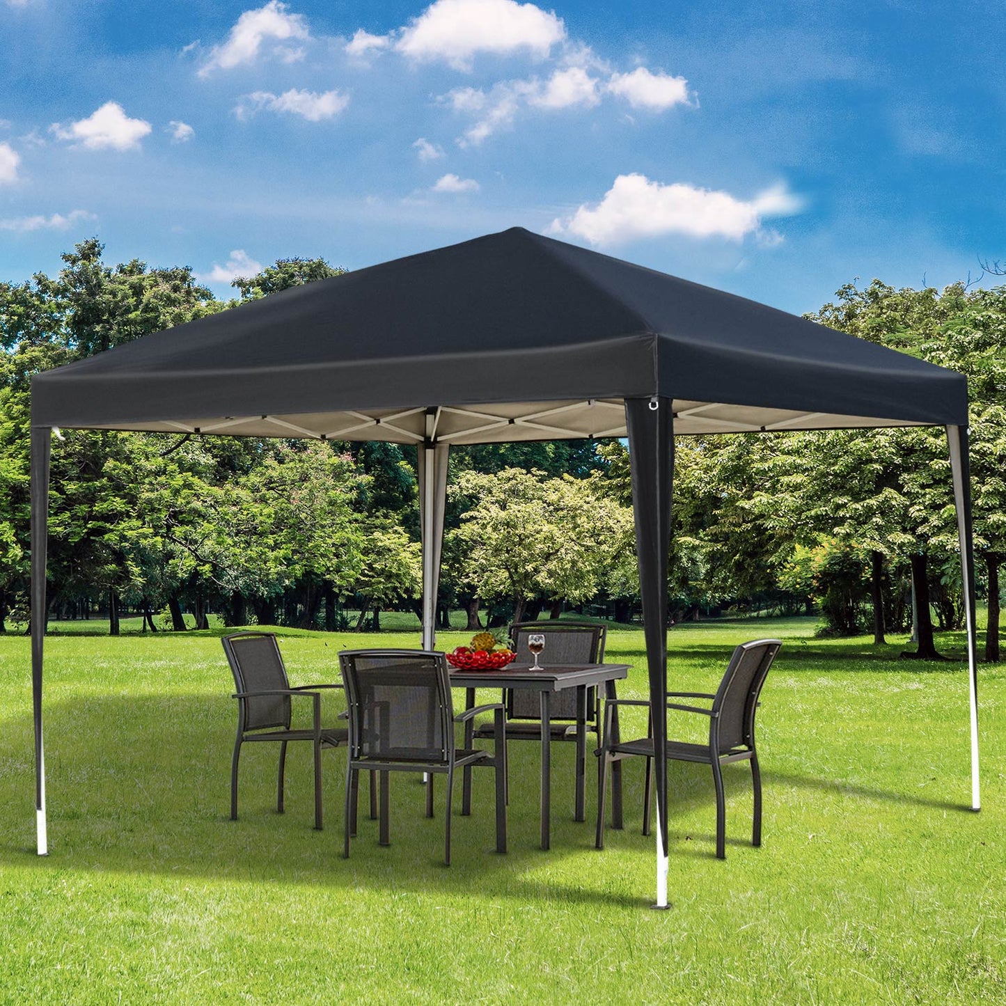 Outsunny 3 x 3 meter Garden Heavy Duty Pop Up Gazebo Marquee Party Tent Folding Wedding Canopy-Black