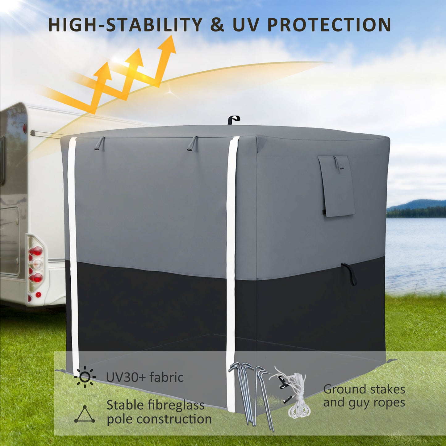 Outsunny 2 x 2m Pop-Up Gazebo, with Accessories - Black