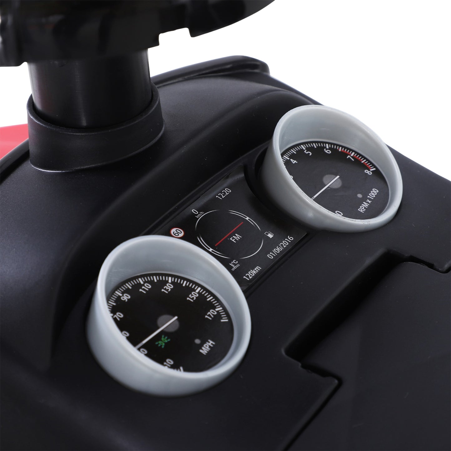 HOMCOM 3-in-1 Ride-On Car Walker Stroller Push-Along w/ Horn Wheel & Under Seat Storage Red