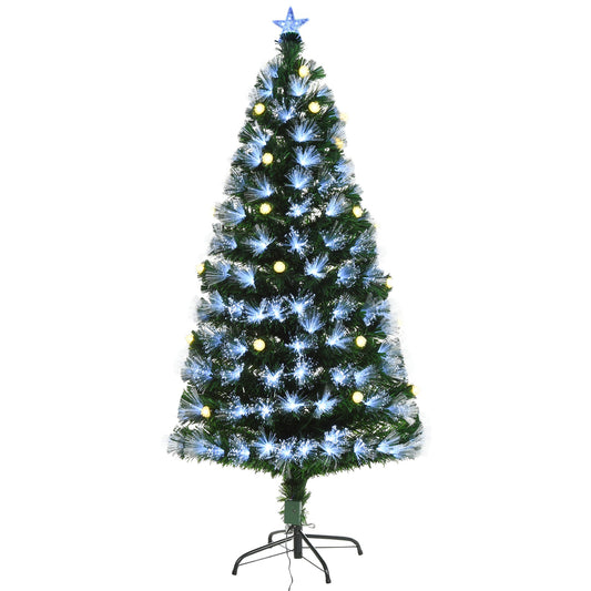 HOMCOM 6ft White Light Artificial Christmas Tree w/ 230 LEDs Star Topper Tri-Base