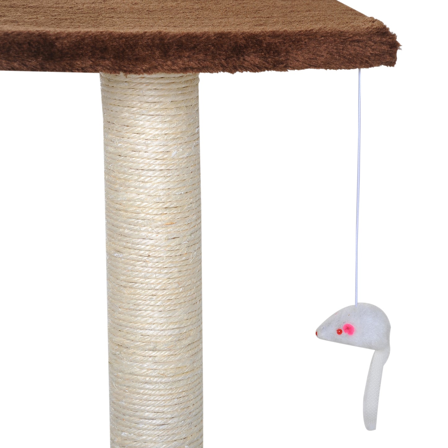 PawHut Cat Tree, Plush, 45Lx33Wx70H cm-Brown