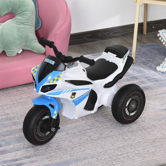 HOMCOM Toddlers 3-Wheel Plastic Motorcycle Push Walker Blue/White