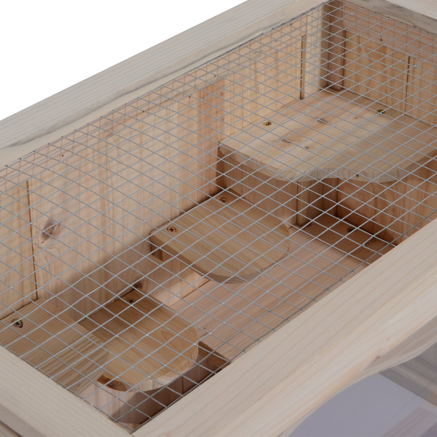 PawHut Fir Wood Hamster Cage Hamster Hutch Suitable for Small Rodent Animals