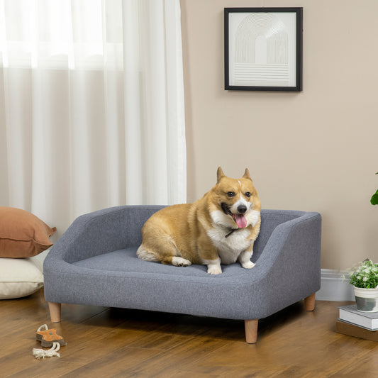 PawHut Dog Sofa Pet Sofa, with Soft Cushion, for Small, Medium, Large Dogs - Grey