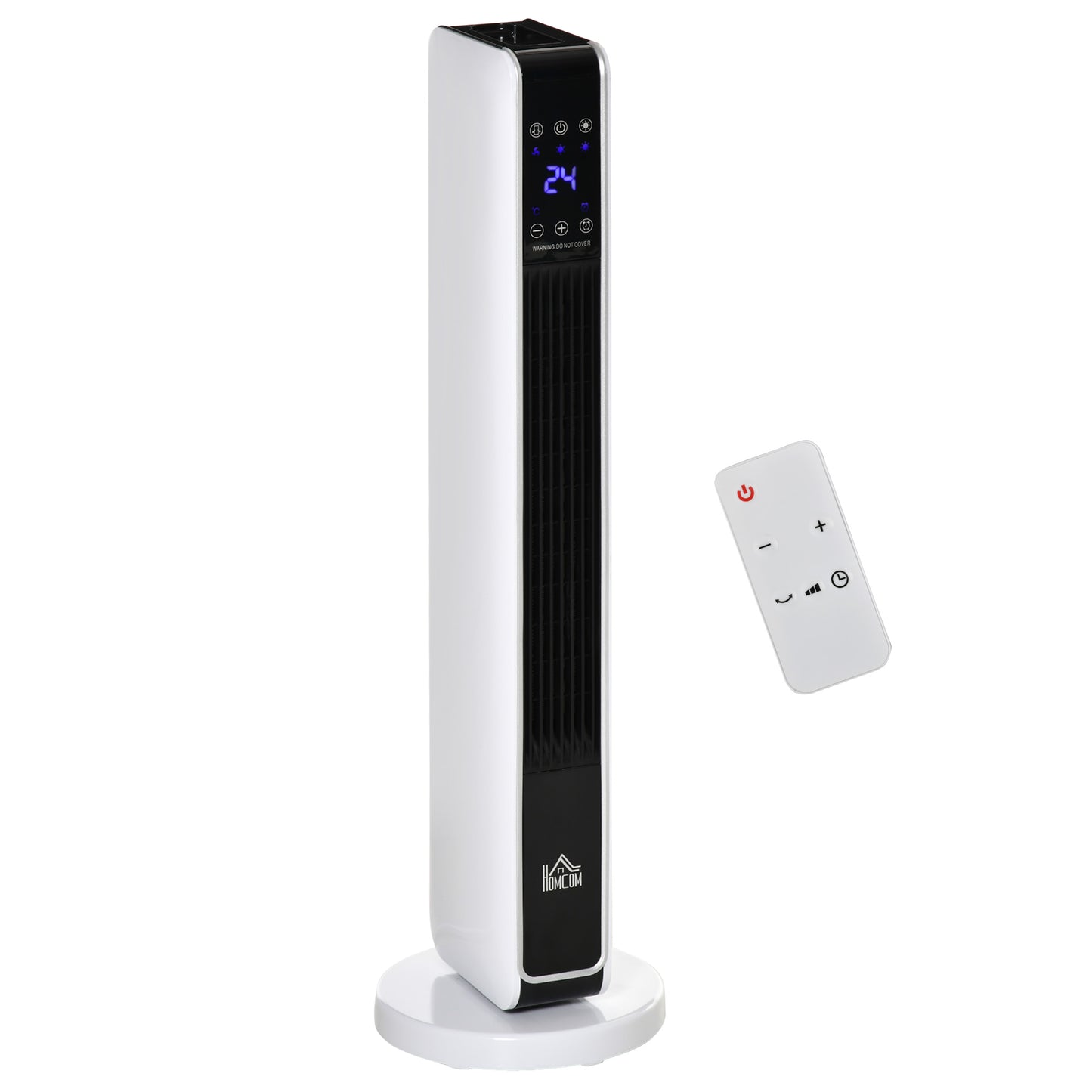 HOMCOM Ceramic Space Heater Indoor Tower Heater with Oscillation Remote Control Timer