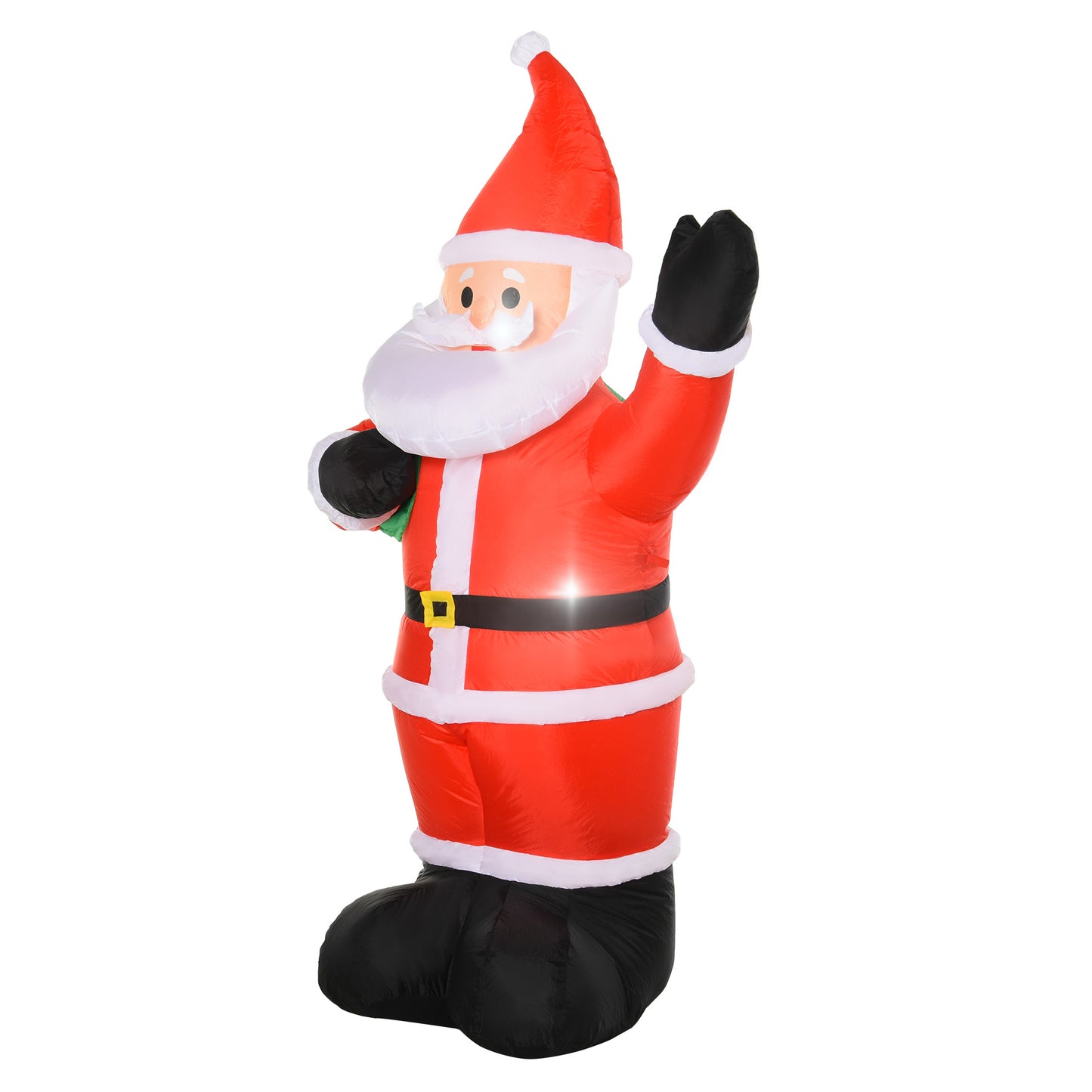 HOMCOM 2.4m LED Polyester Santa Claus Christmas Inflatable