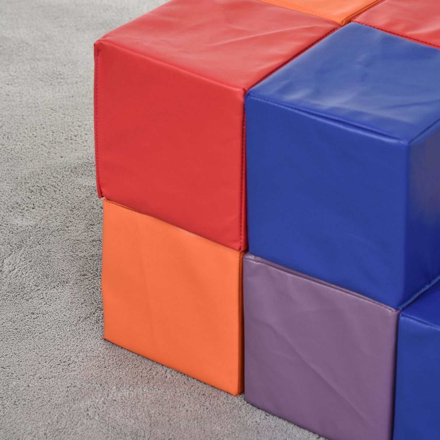 HOMCOM Kids 12-Piece PU Soft Stacking Blocks Multi-Colour