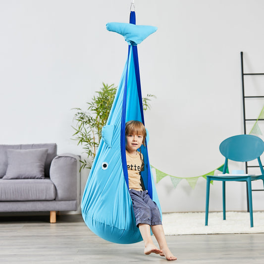 Outsunny Kids Pod Swing Seat Sensory Hammock Children Hanging Chair for Indoor Outdoor