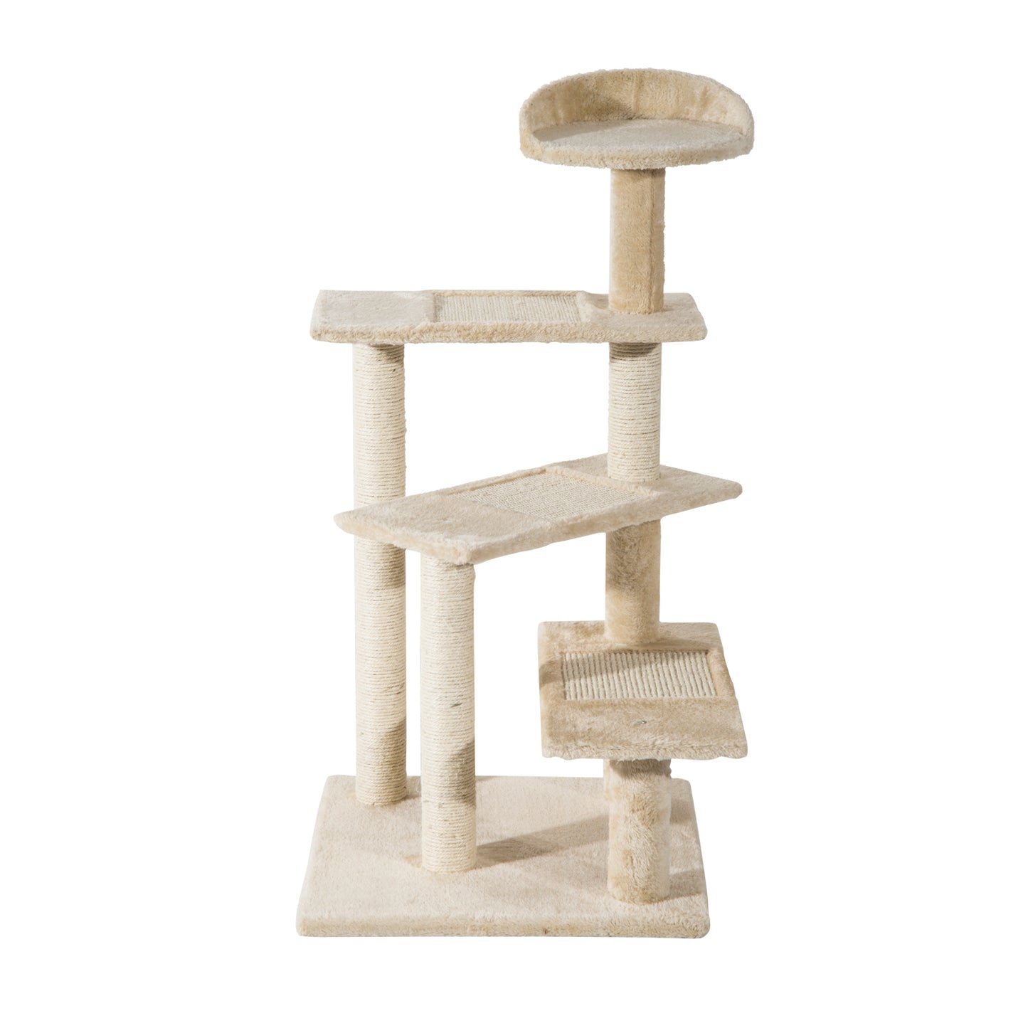 PawHut Cat Tree Scratching Post, 50x50x100 cm-Beige