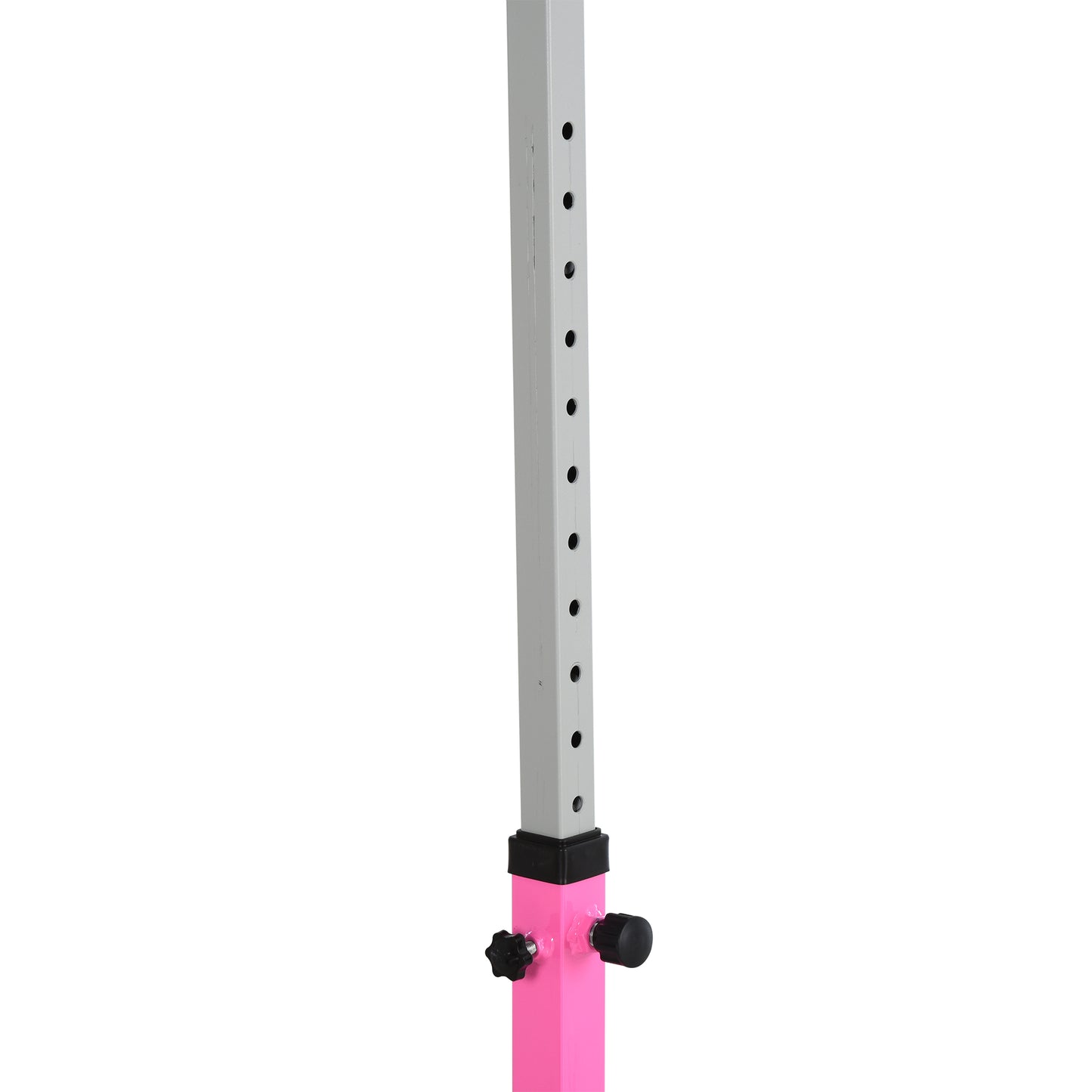 HOMCOM Steel Frame Adjustable Horizonal Gymnastics Bar for Kids Pink