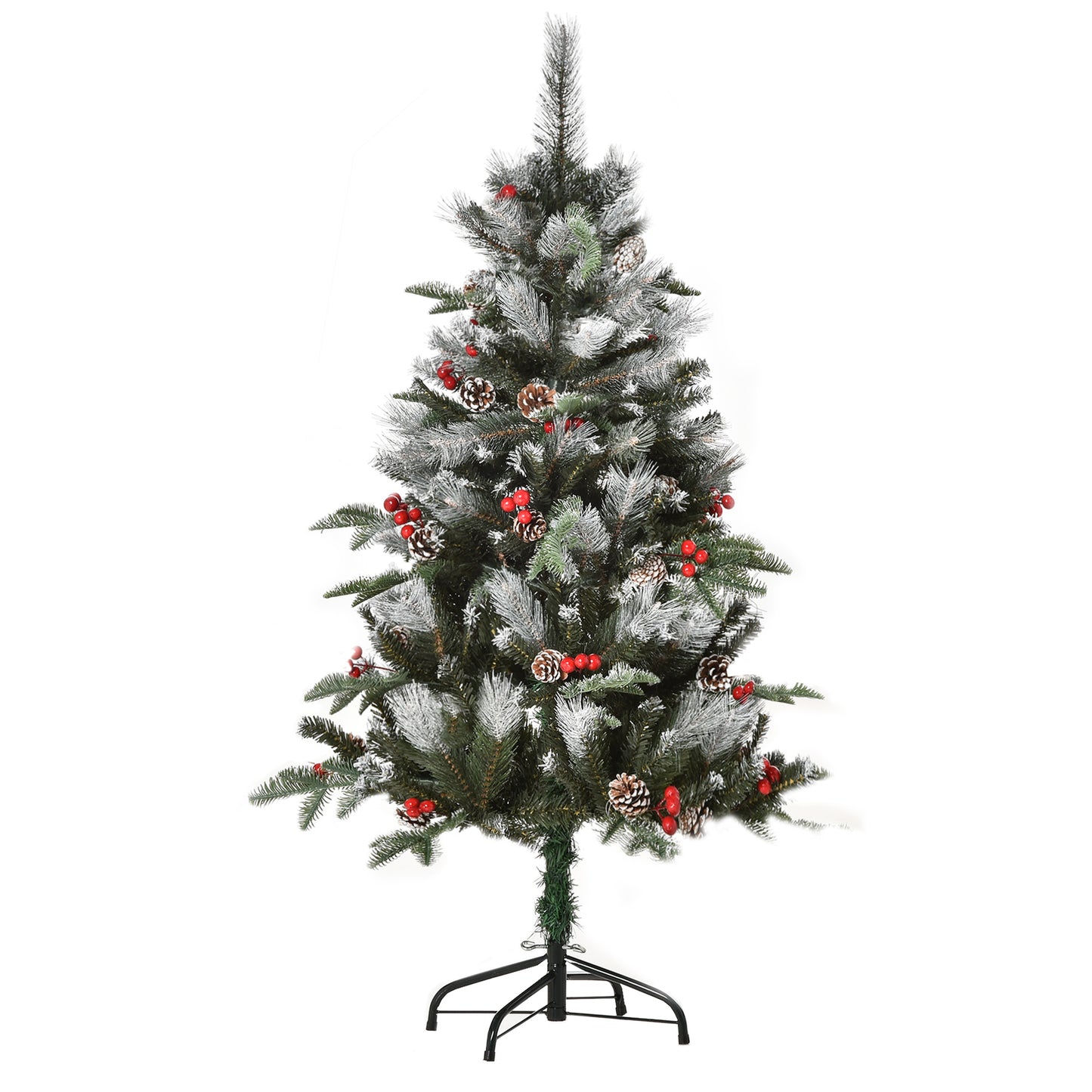 HOMCOM 4FT Artificial Snow Dipped Christmas Tree Xmas Pencil Tree Holiday Decoration