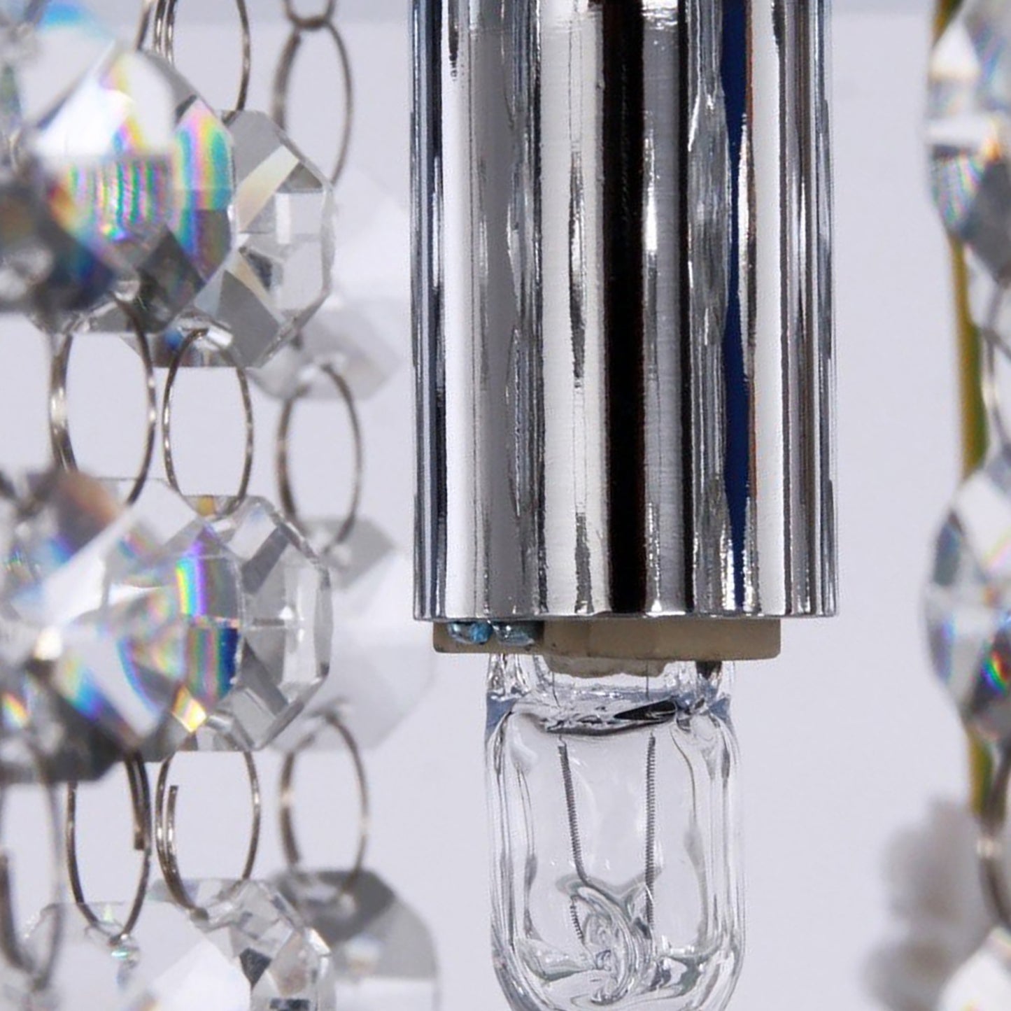 HOMCOM 5 Light K9 Crystal Droplet Ceiling Pendant Fixture Silver